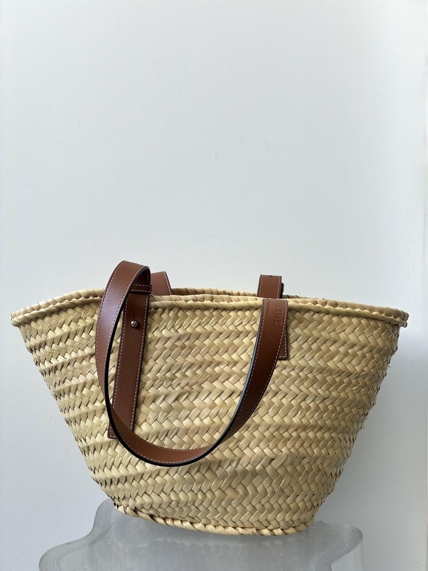 Loewe Medium Leather-Trimmed Basket Tote