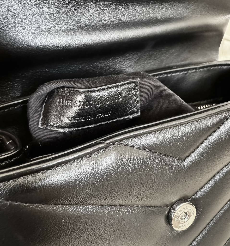 Saint Laurent YSL Toy Loulou Matelasse Leather Crossbody Bag in Black