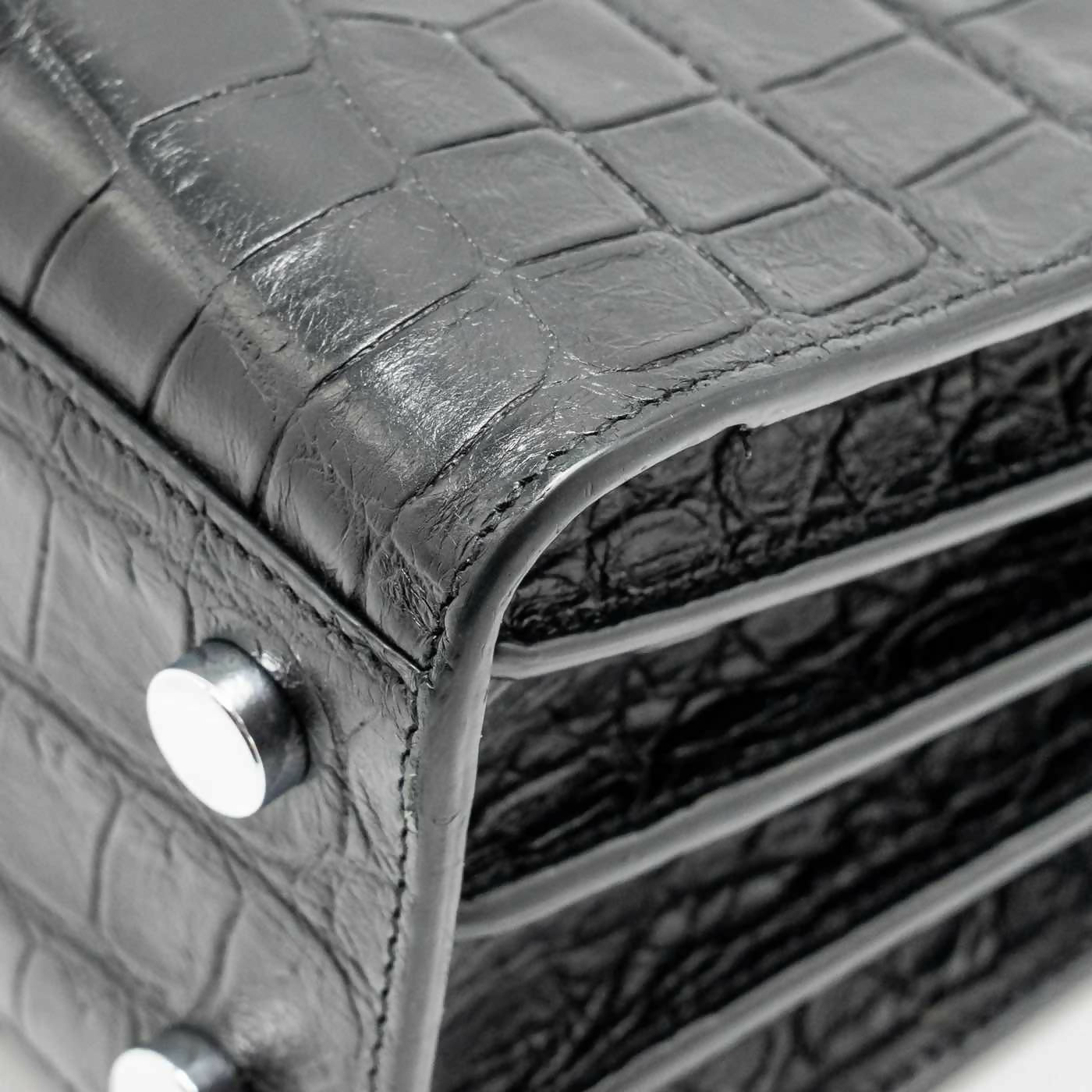 Saint Laurent Nano Sac De jour croc embossed calfskin black