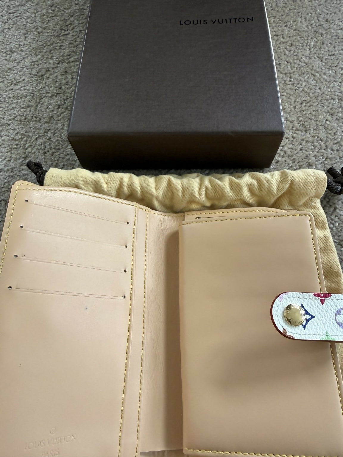 Louis Vuitton Takashi Murakami White Multicolore Wallet Card Holder Coin Purse