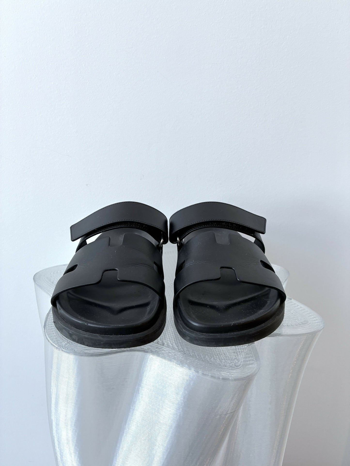 Hermès Chypre Sandals in Noir – FULL SET
