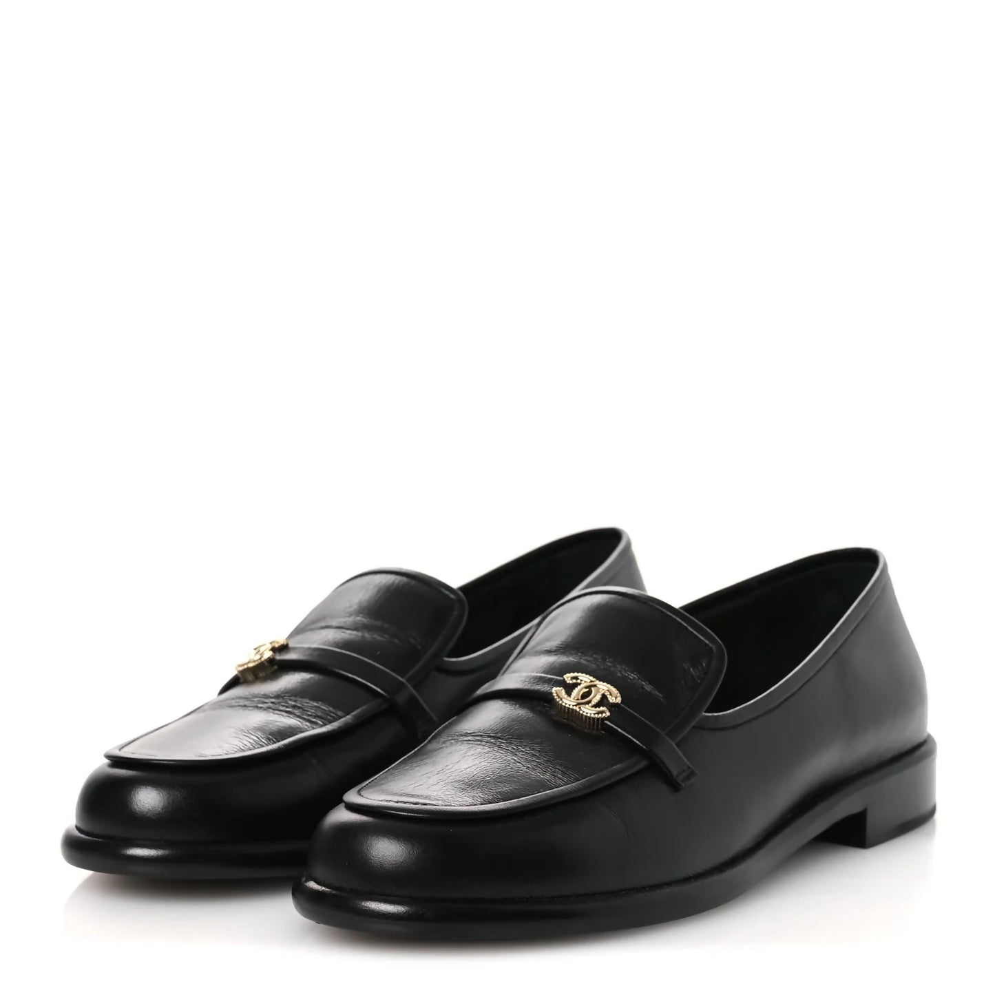 Chanel Shiny Calfskin CC Moccasins