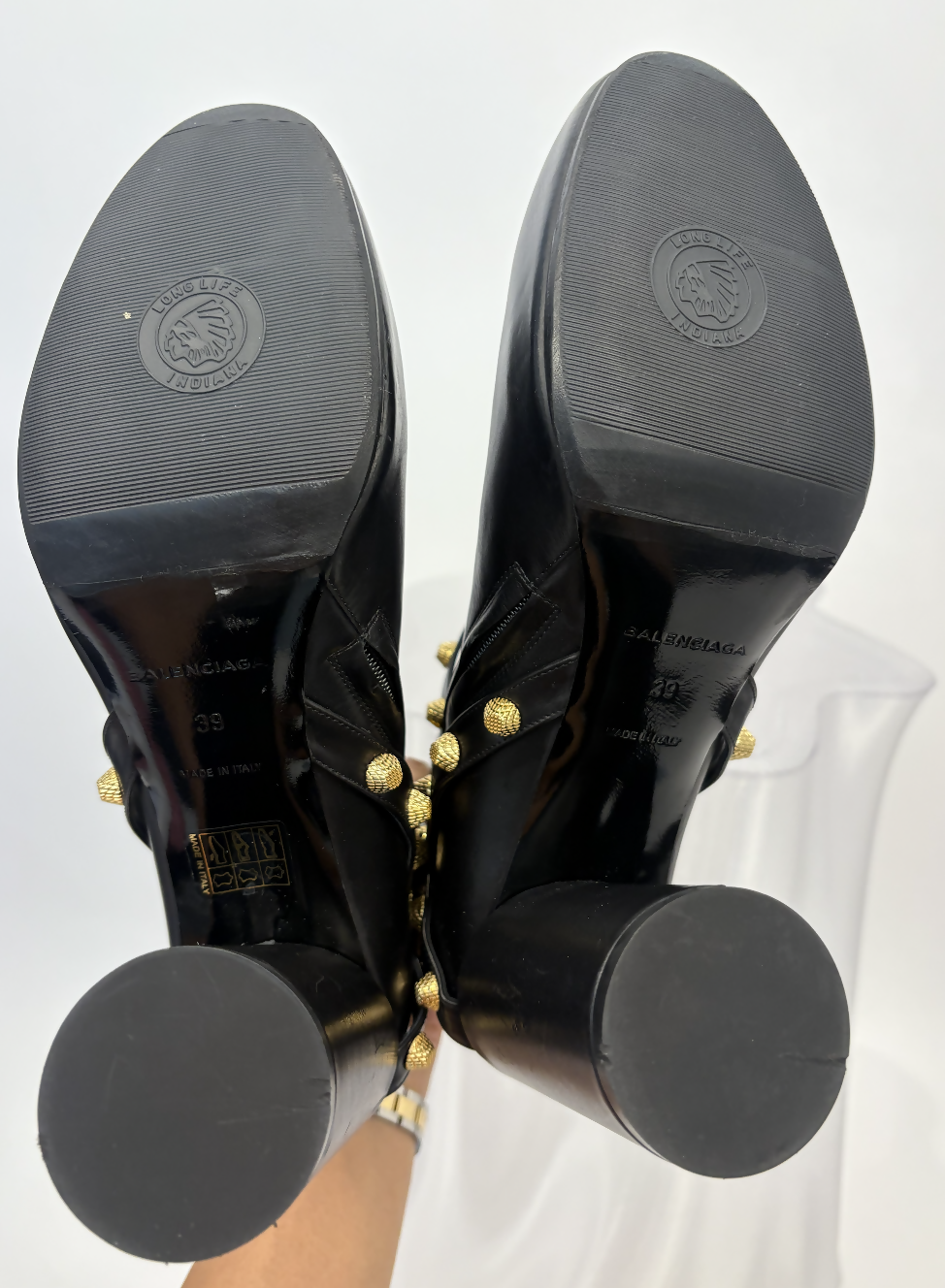 Balenciaga Black Studded Ankle Boot