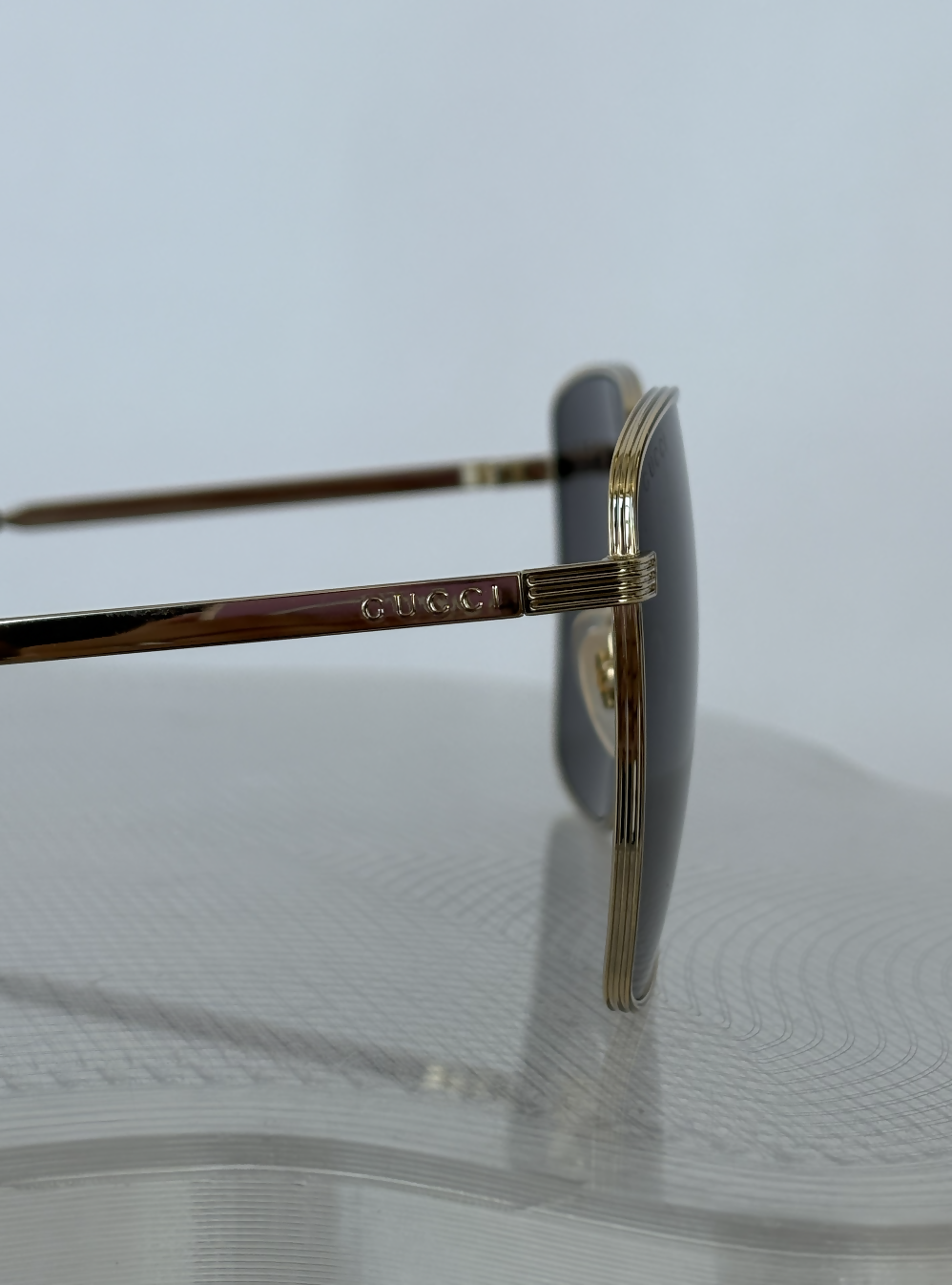 Gucci GG0802S Gold Rectangle Sunglasses