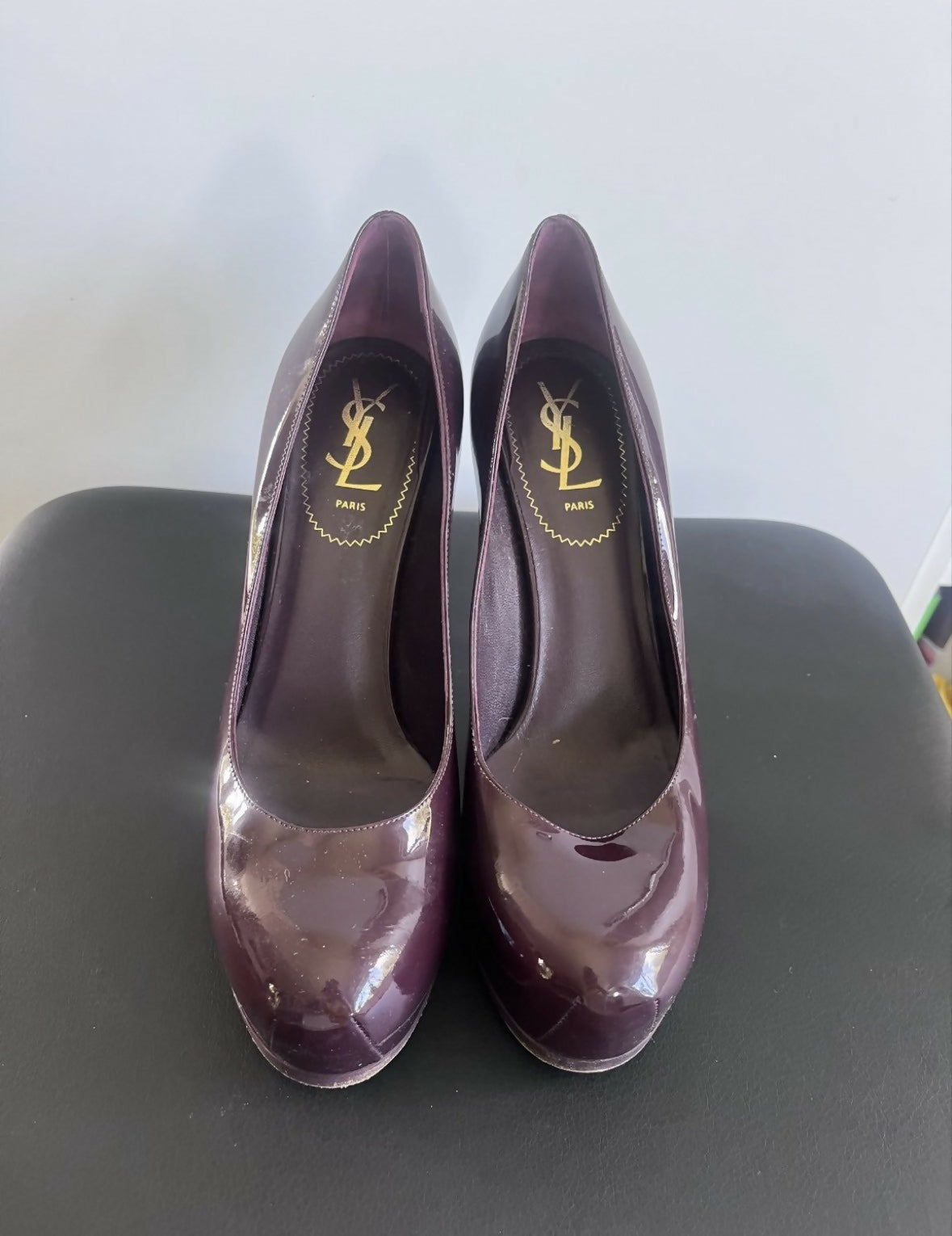 Vintage burgundy patent YSL Pumps