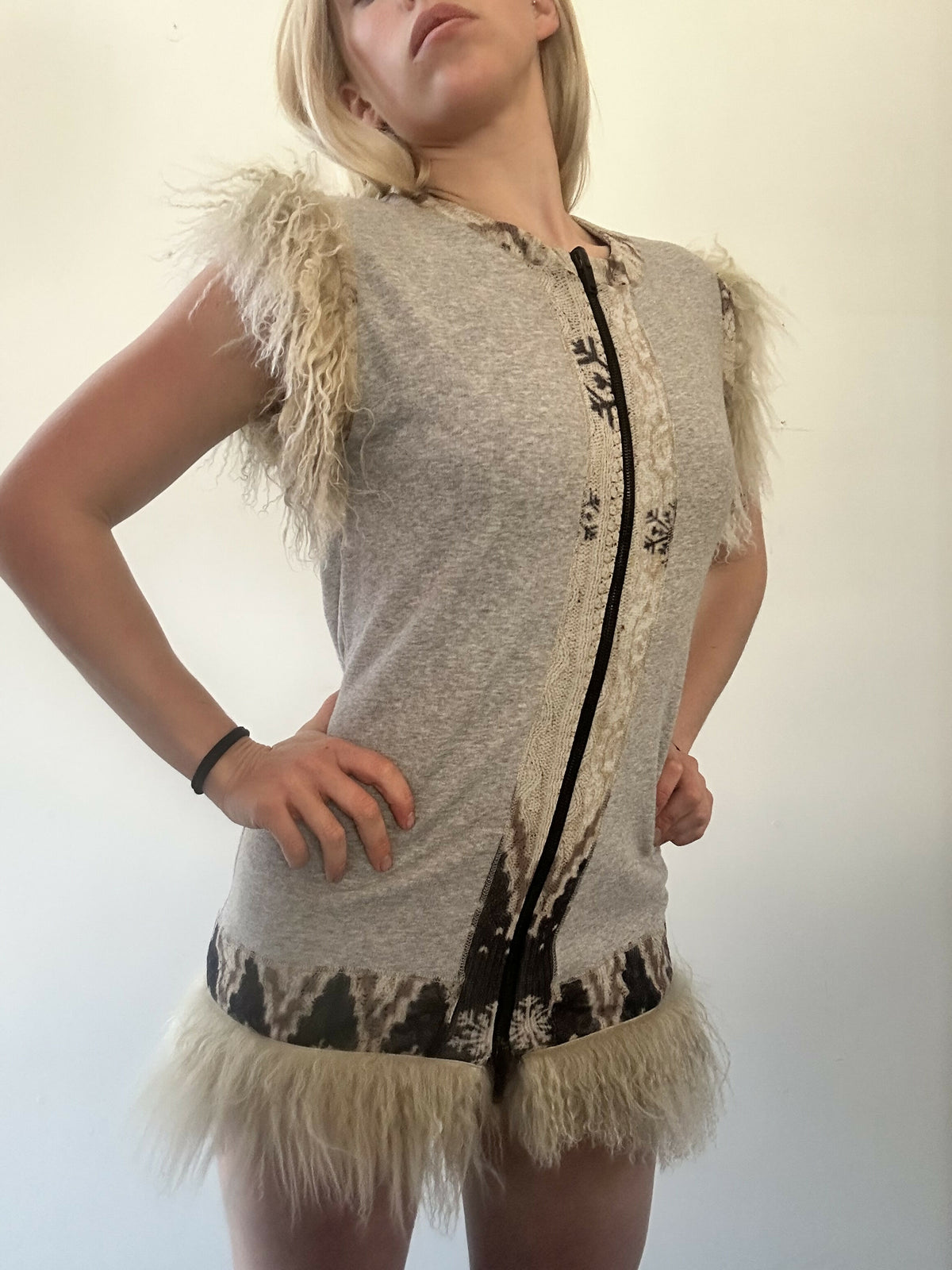 Jean Paul Gaultier mesh fur vest/dress