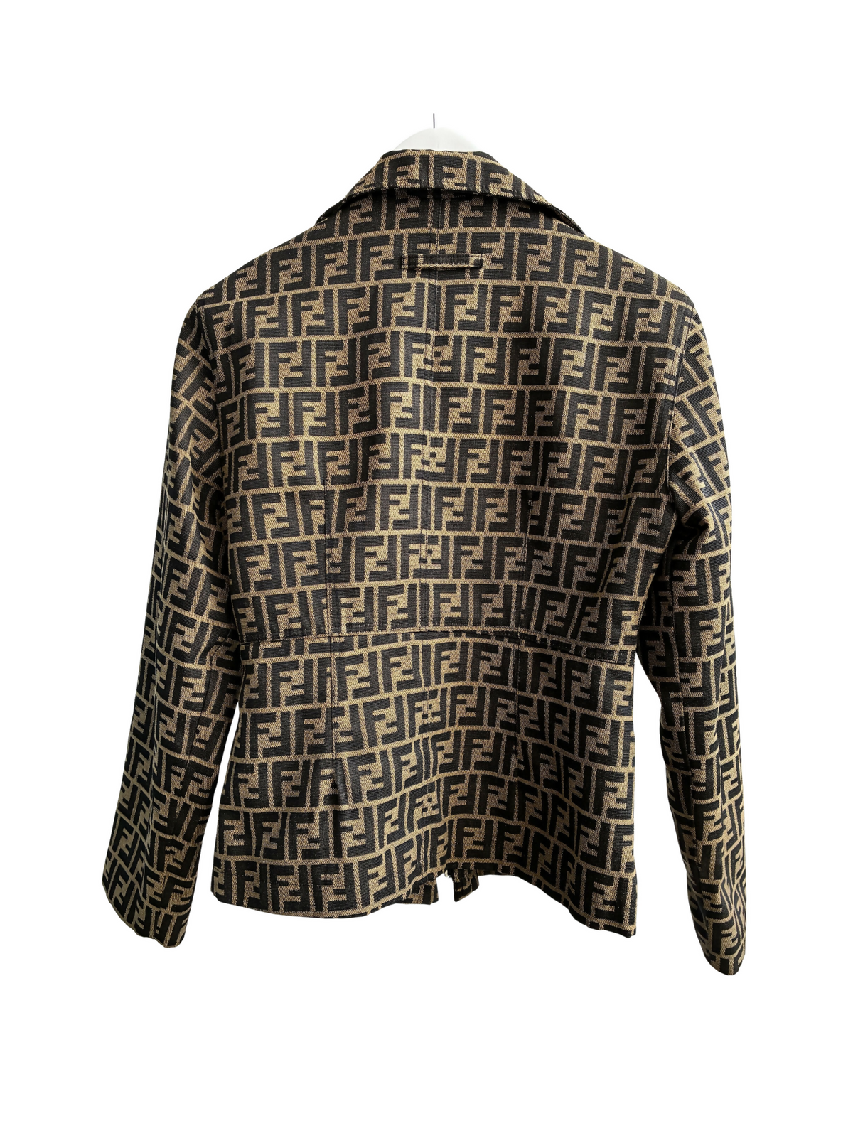Fendi Vintage Brown Zucca Monogram Zip-up Jacket