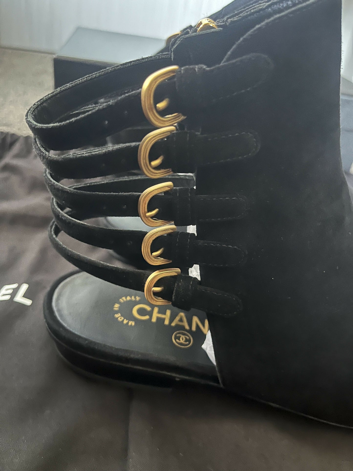 Chanel Strappy Ankle Boots - Full Set