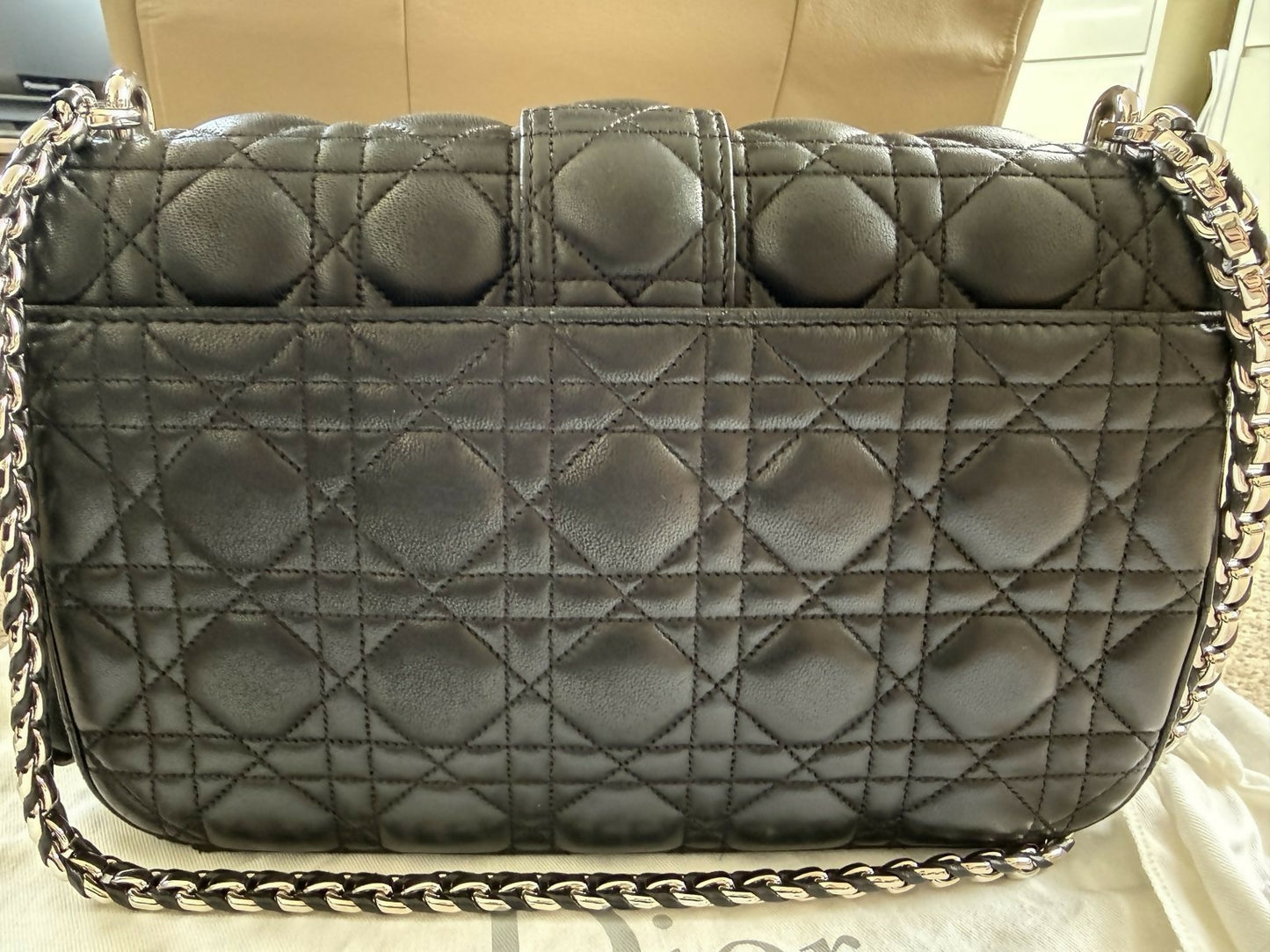 Christian Dior New Lock Medium Shoulder Bag – Black Cannage Lambskin