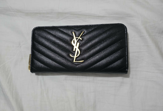 SAINT LAURENT CASSANDRE MATELASSÉ ZIP AROUND WALLET