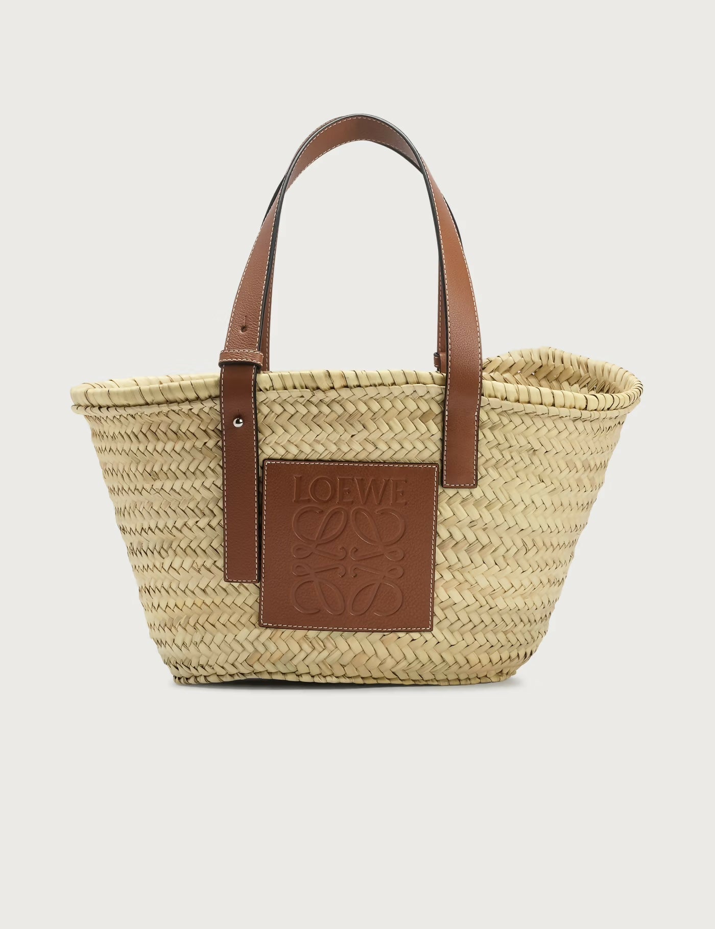 Loewe Medium Leather-Trimmed Basket Tote
