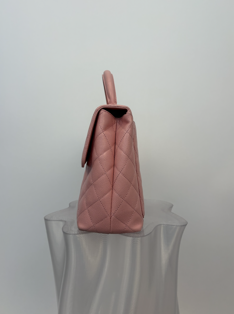 Chanel Large Kelly Flap Top Handle Bag in Pink Quilted Caviar
