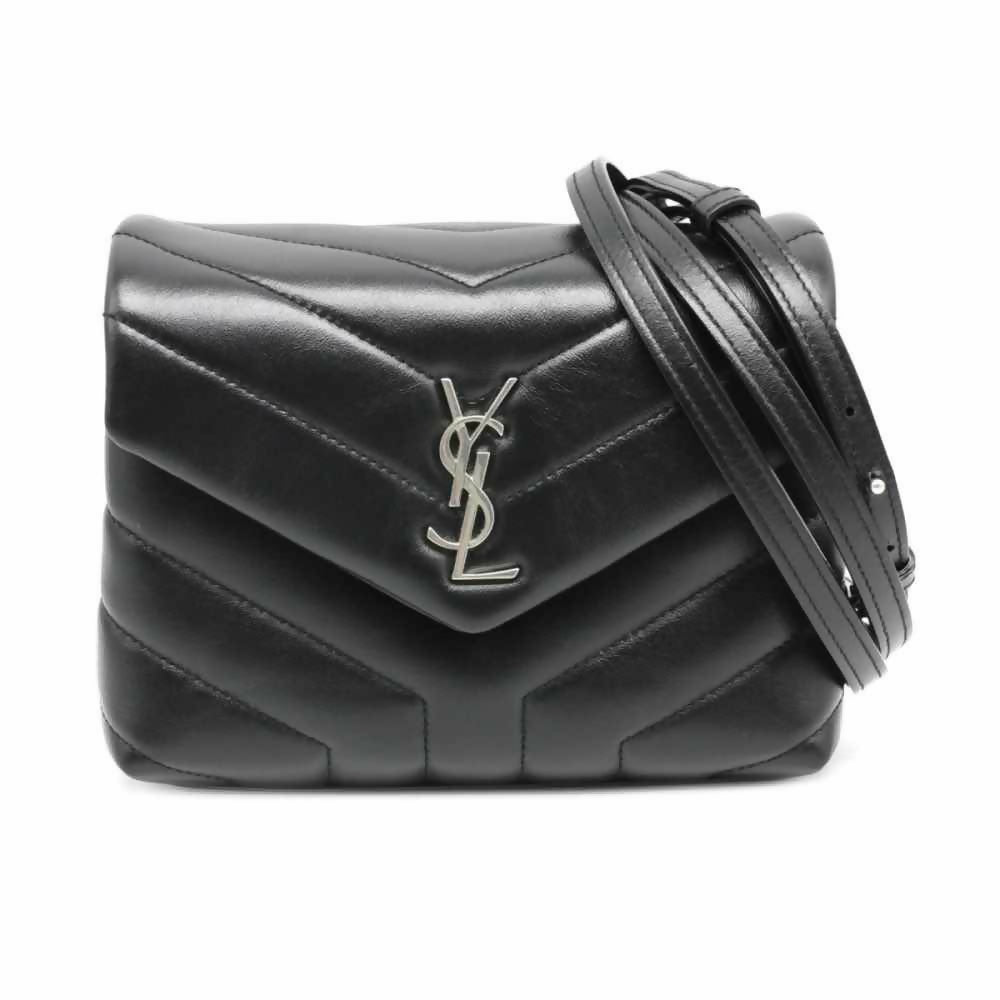 Saint Laurent YSL Toy Loulou Matelasse Leather Crossbody Bag in Black