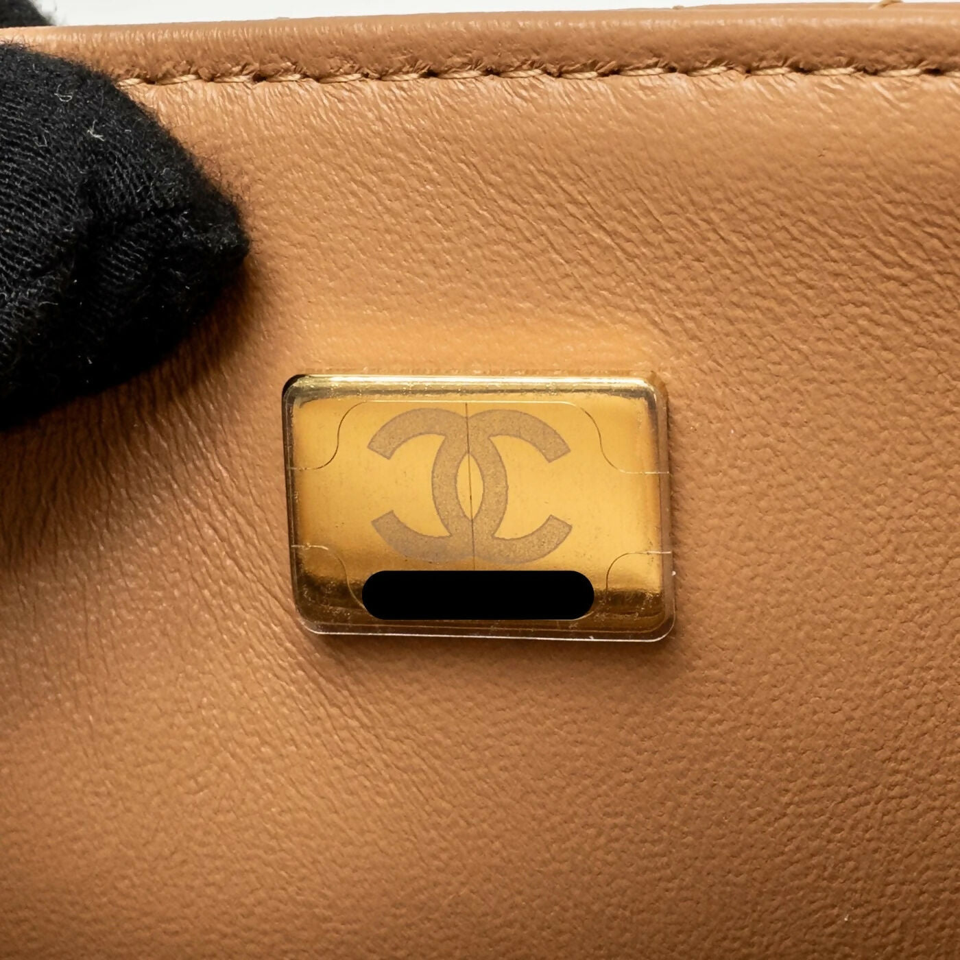 Chanel Top Handle Mini Rectangular Flap Bag Lambskin Caramel LGHW (microchip)
