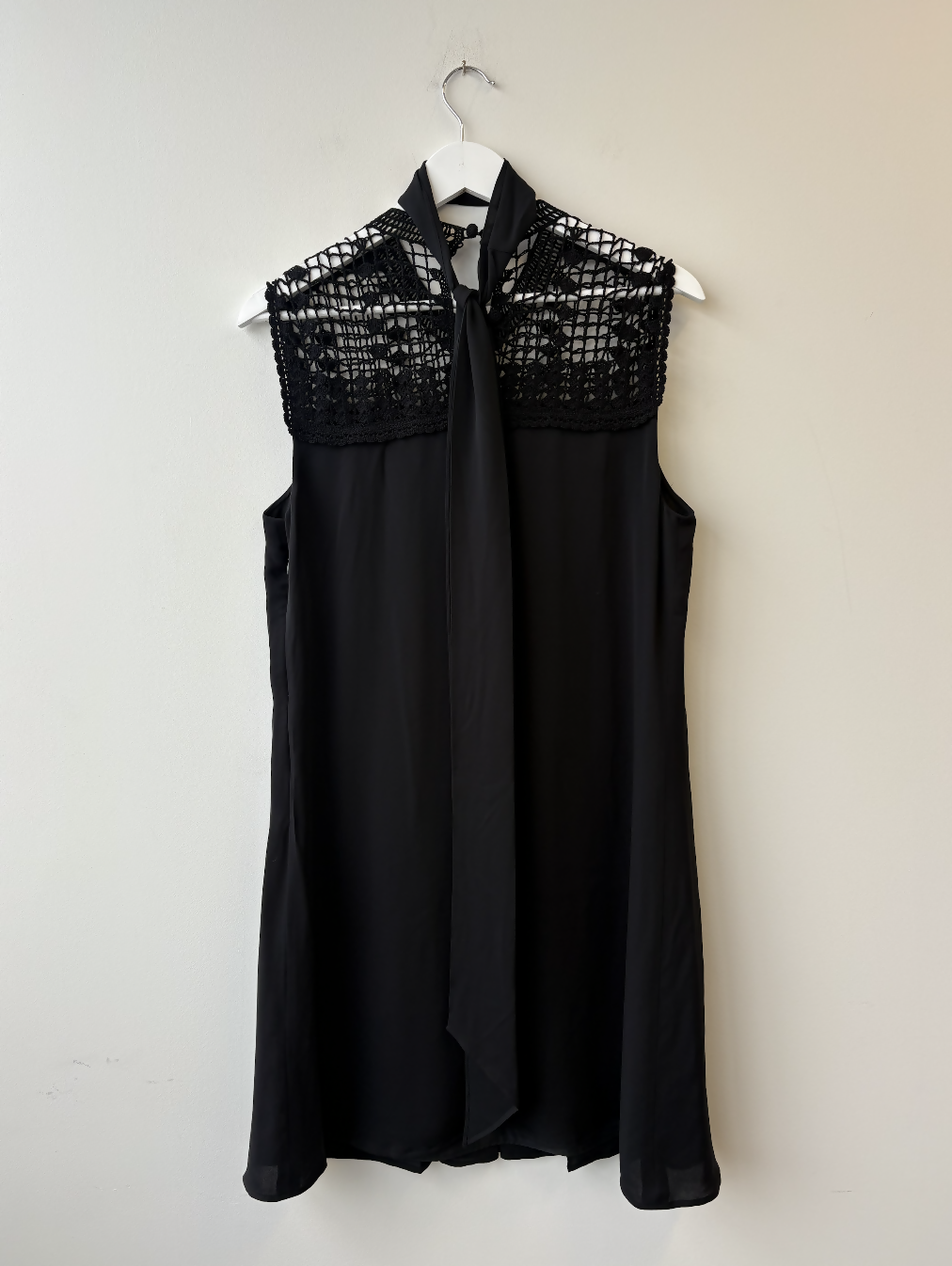 Miu Miu Black Dress with Crochet Feature and Belt