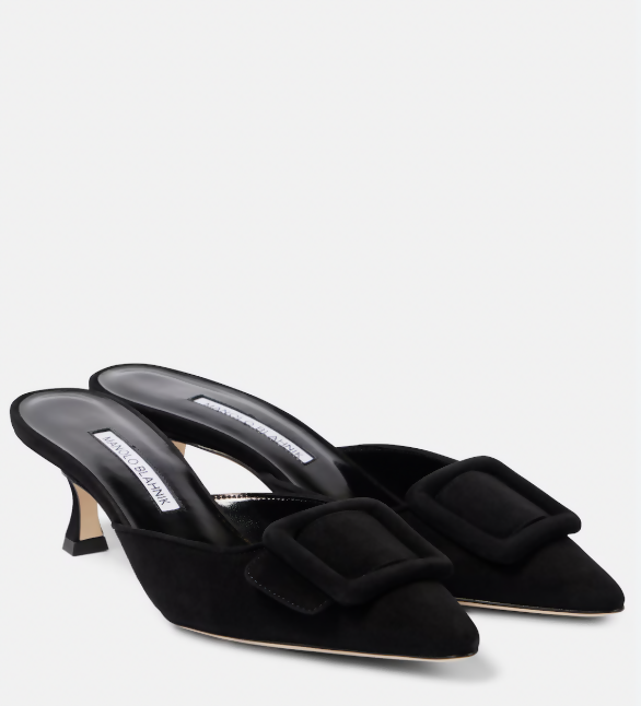Manolo Blahnik Maysale 50 in Black Suede - FULL SET