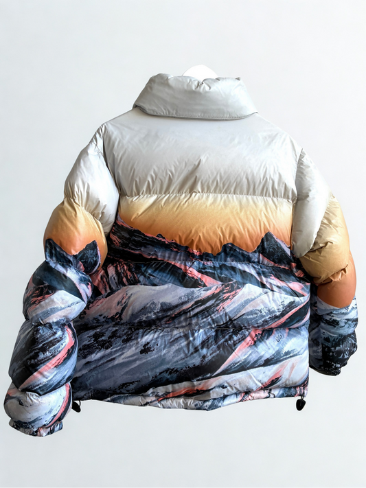 Louis Vuitton Sunset Mountain Print Puffer Jacket