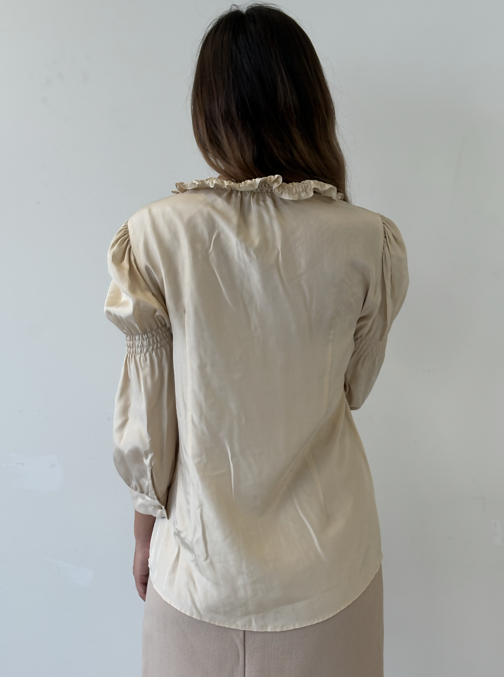 Miu Miu Long Sleeve Silk Blouse