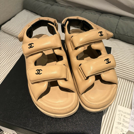 Chanel Lambskin Puffer Dad Sandals