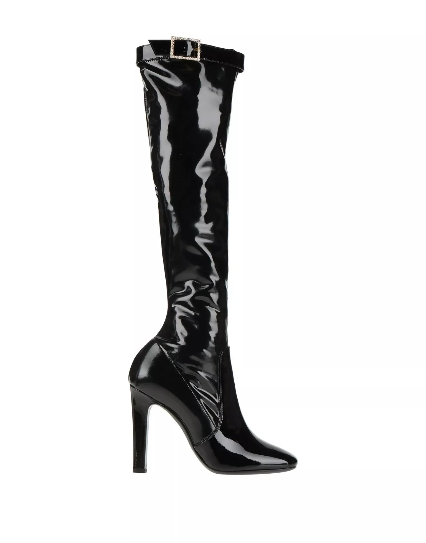 SAINT LAURENT Patent Stretch Crystal Buckle Lala - FULL SET