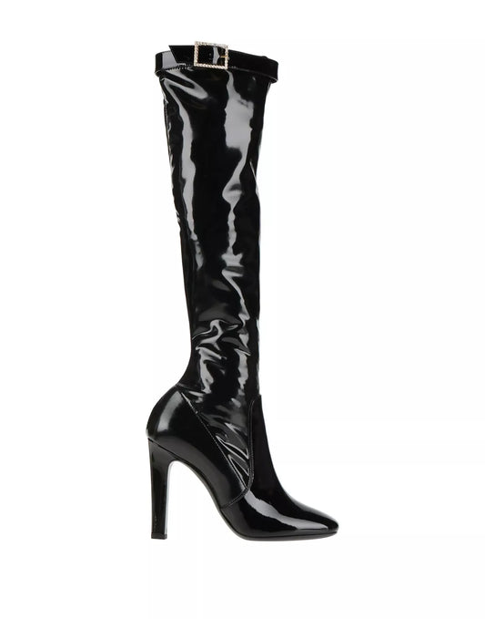 SAINT LAURENT Patent Stretch Crystal Buckle Lala - FULL SET