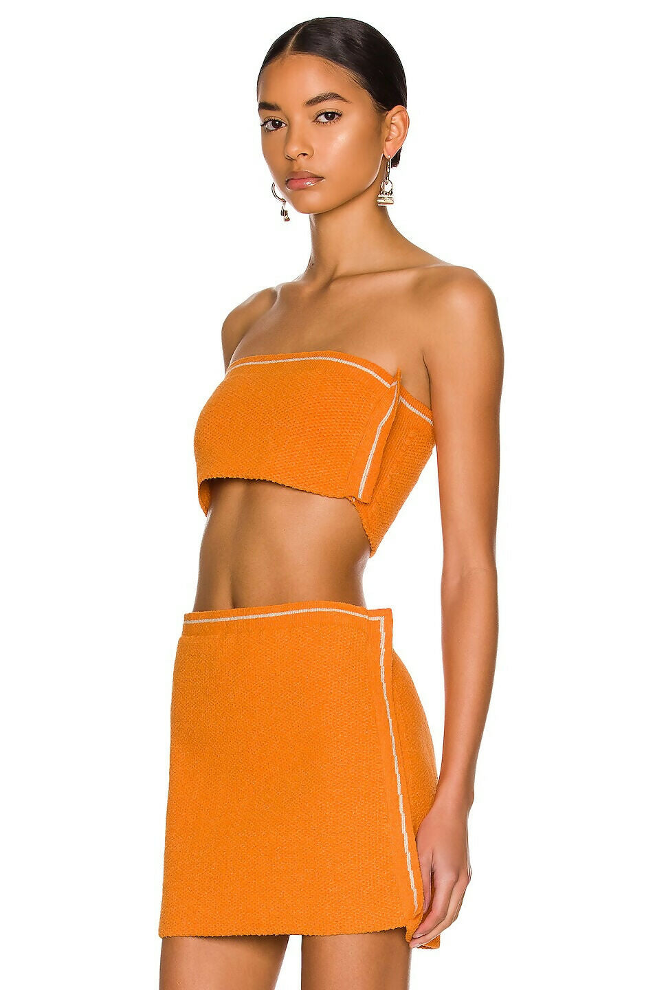 Jacquemus Orange Knit Two-Piece Skirt Set