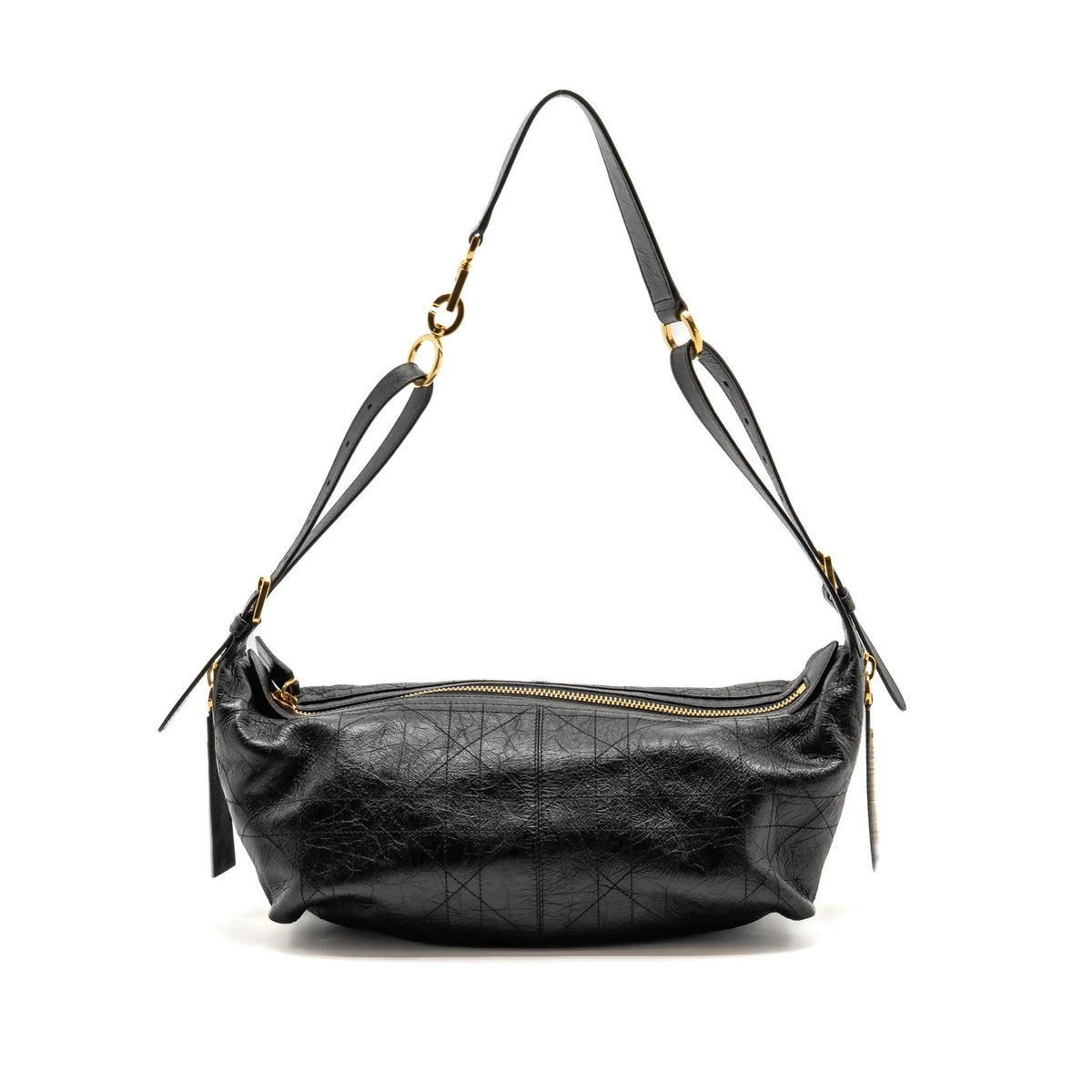 Dior Medium D-Journey Bag Crinkled calfskin Black