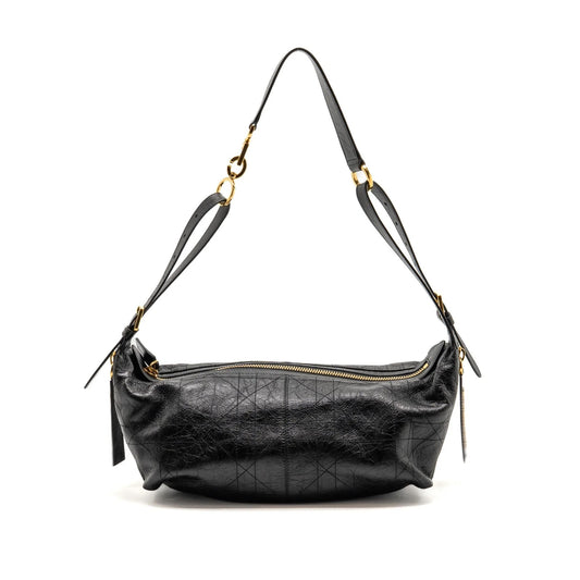 Dior Medium D-Journey Bag Crinkled calfskin Black