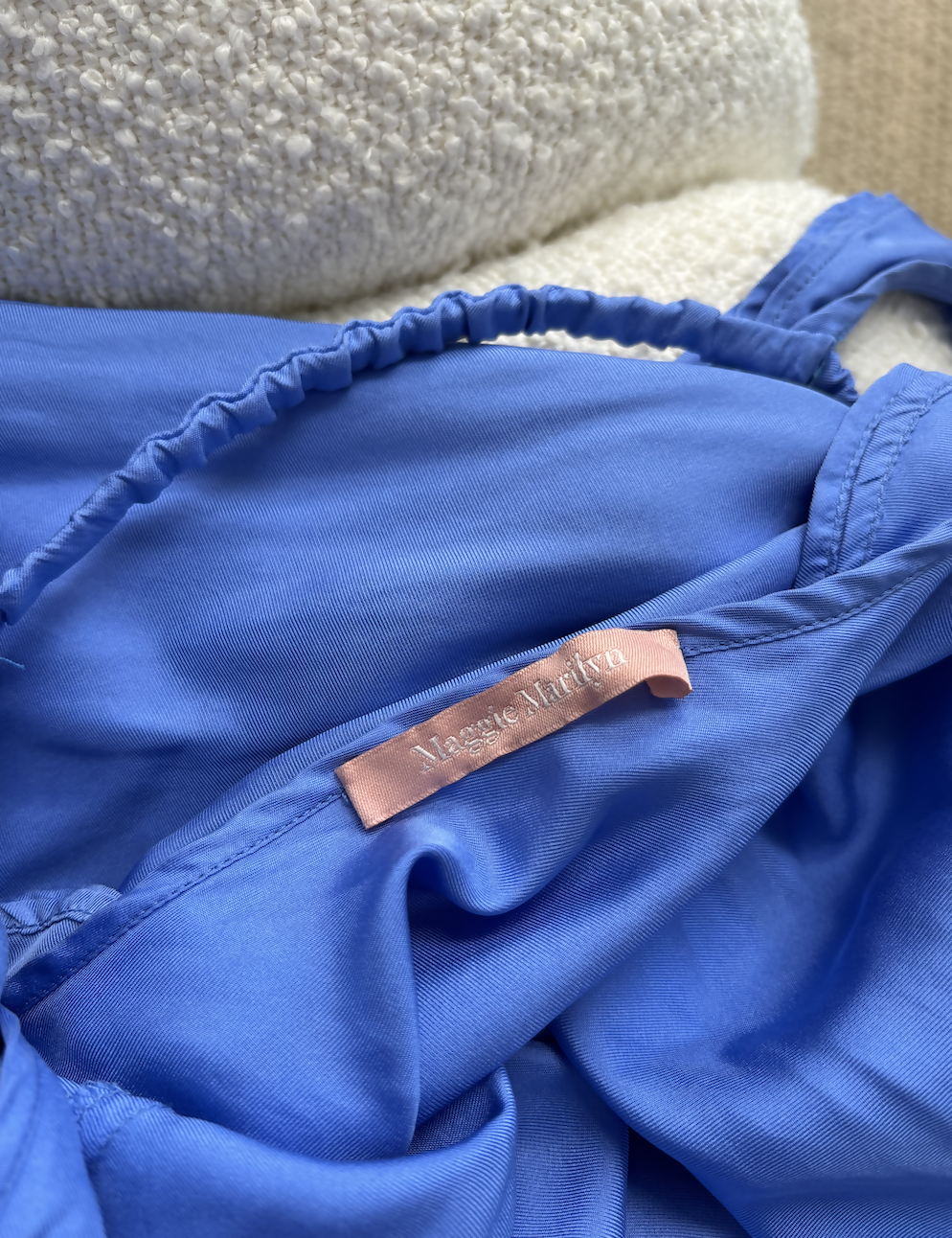 Maggie Marilyn Blue Silk Cover Girl Dress