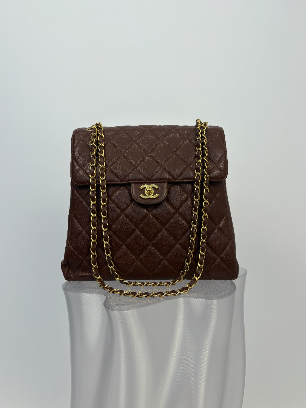 Chanel Double Face Duo Trapeze Timeless Bag in Brown Caviar Leather