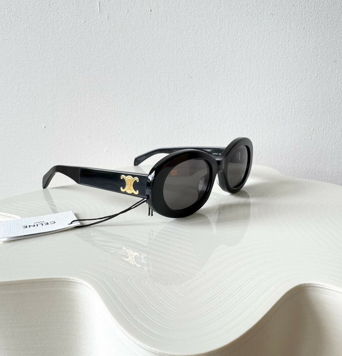 CELINE 01 Triomphe Sunglasses In Acetate Black
