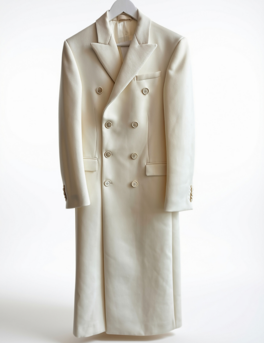 WARDROBE.NYC Cream Double-Breasted Coat
