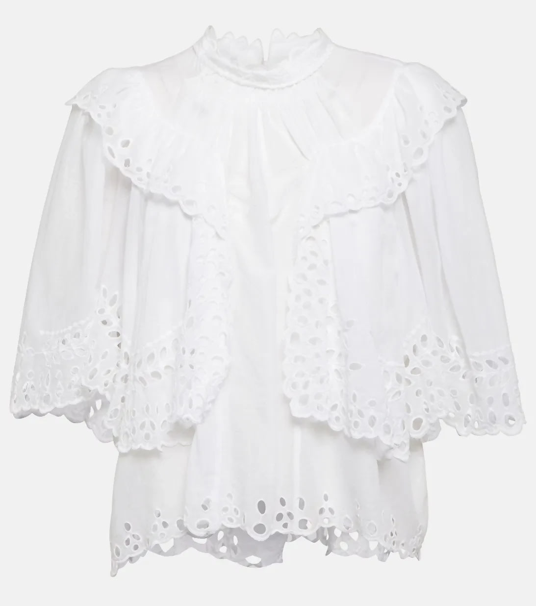 Marant Étoile Katia Ruffled Broderie-Anglaise Cotton Top