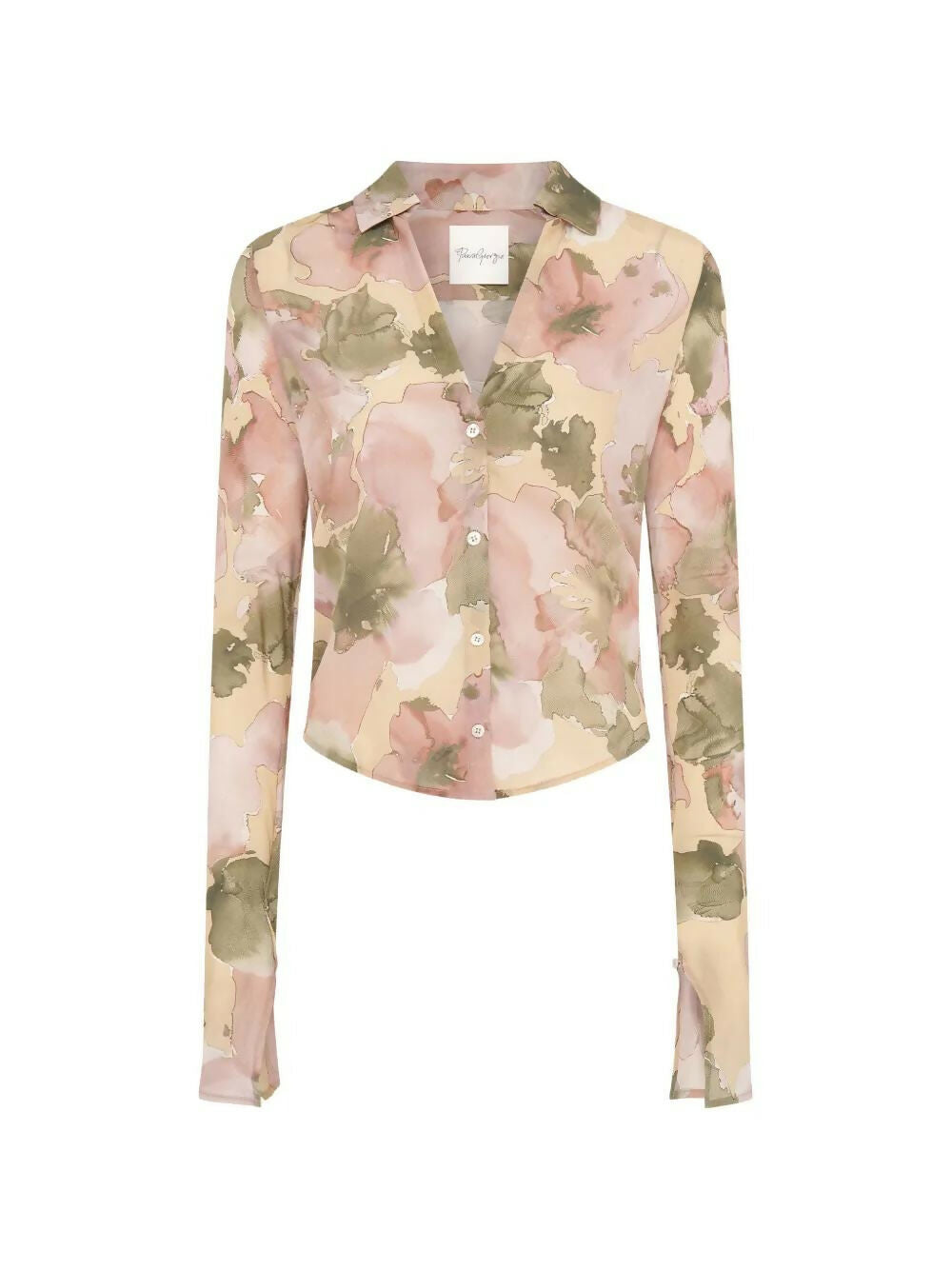 Paris Georgia Floral Sheer Silk Blouse