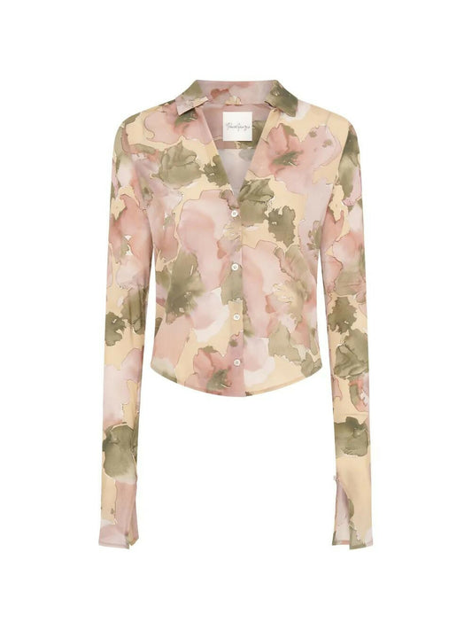 Paris Georgia Floral Sheer Silk Blouse