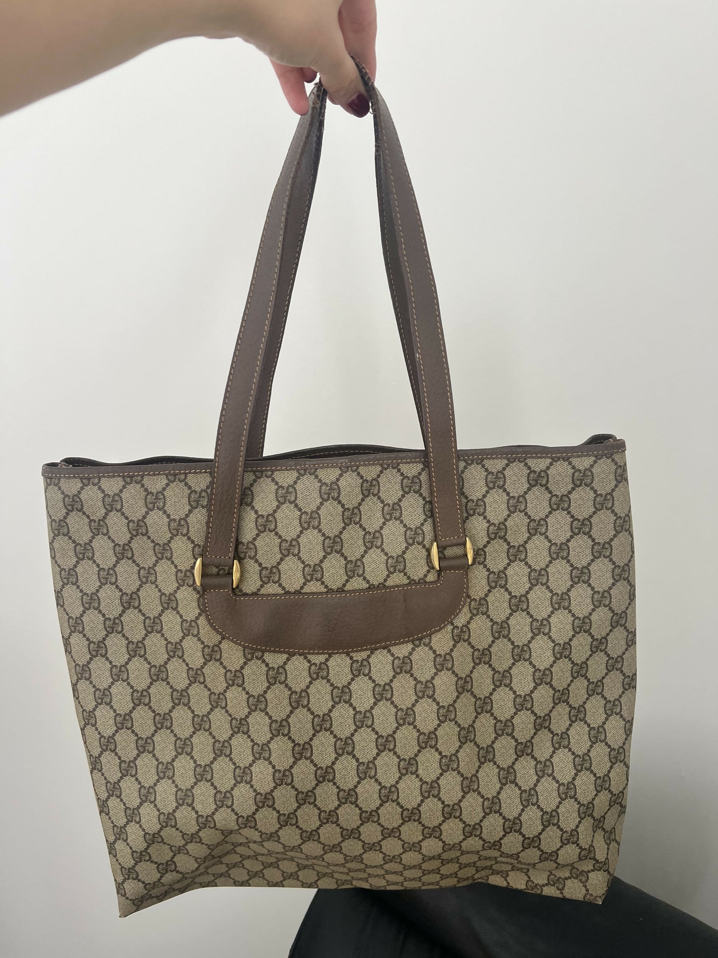 Authentic Gucci GG Supreme Sherry Line Tote – Brown