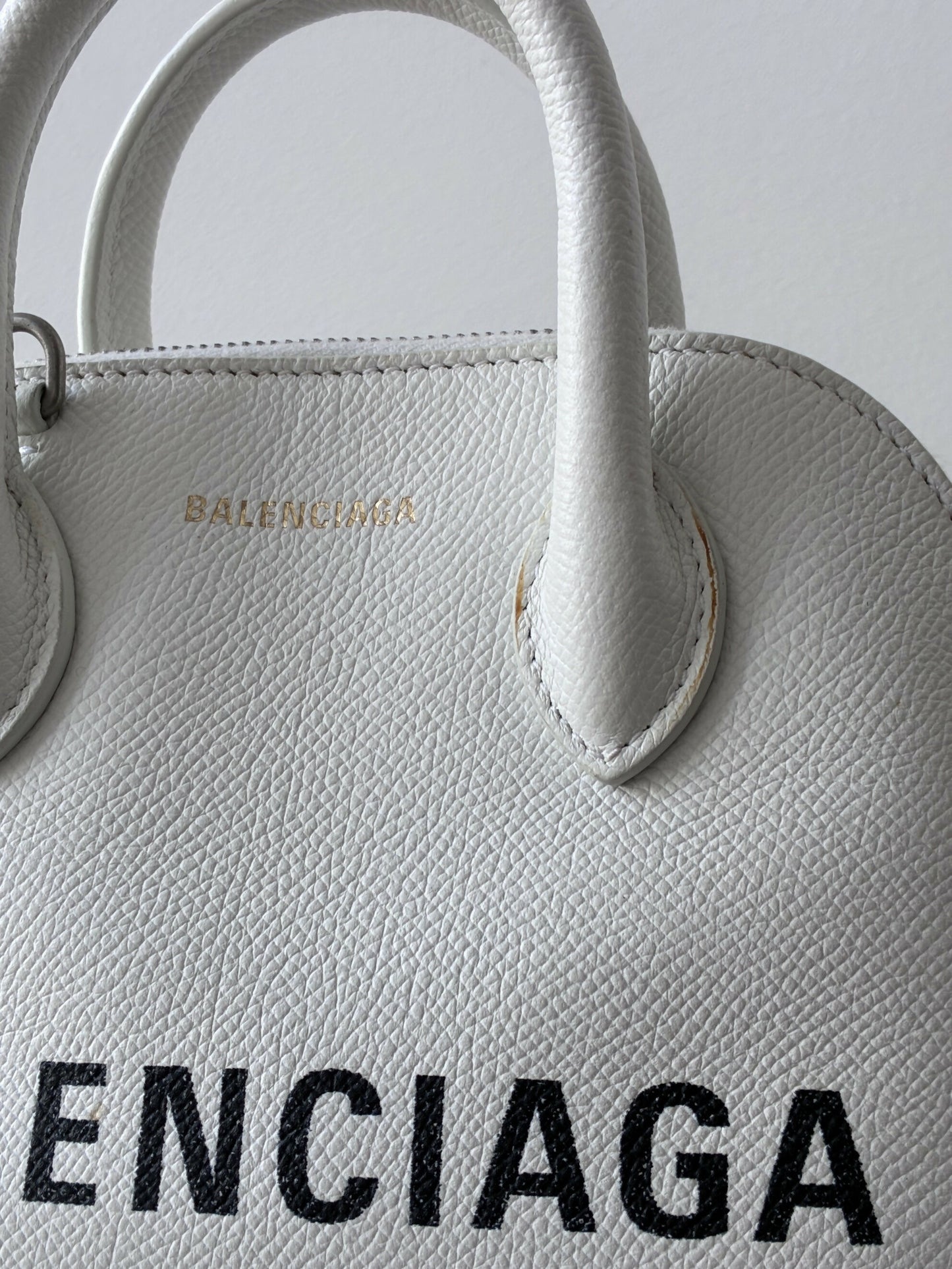 Balenciaga Ville White Top Handle Bag