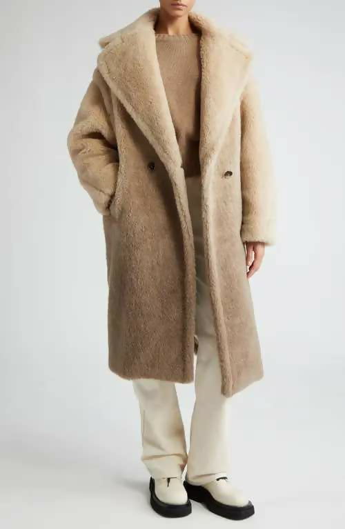 Max Mara Gatto Gradient Double-Breasted Teddy Coat