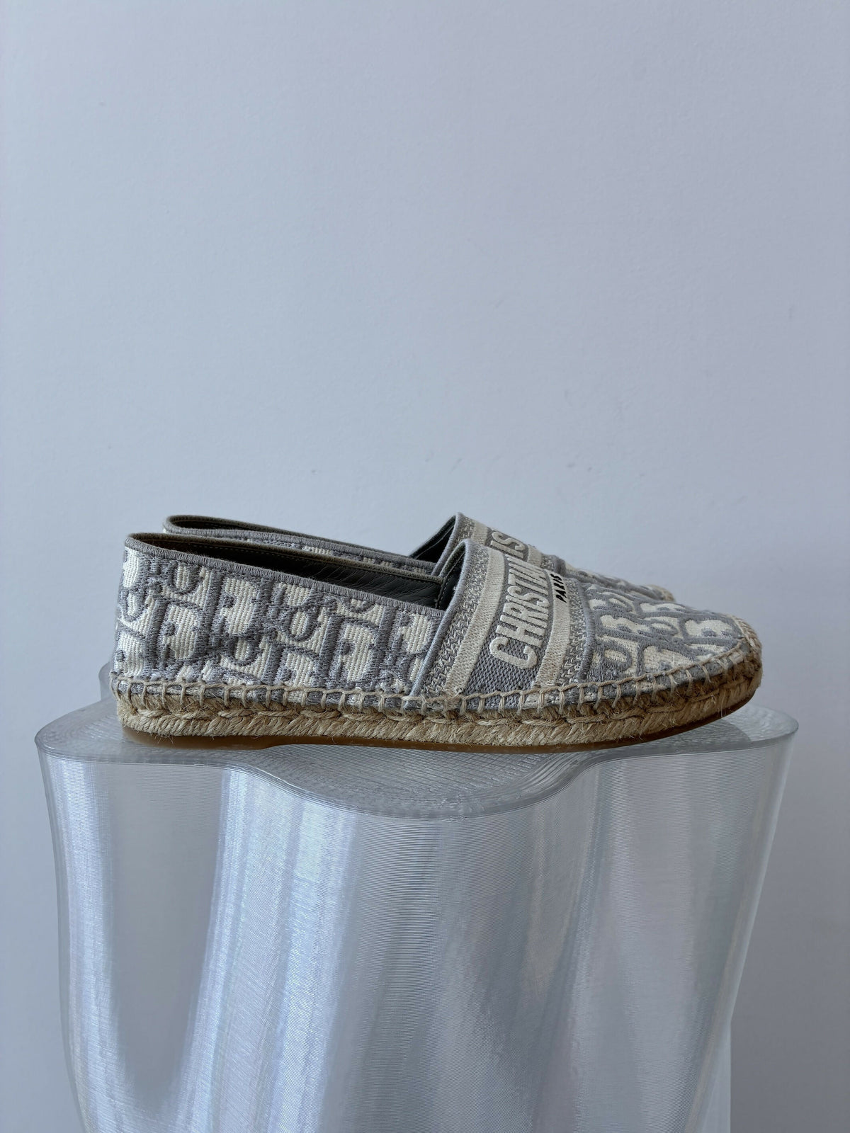 Christian Dior Oblique Granville Espadrille in Grey Stone