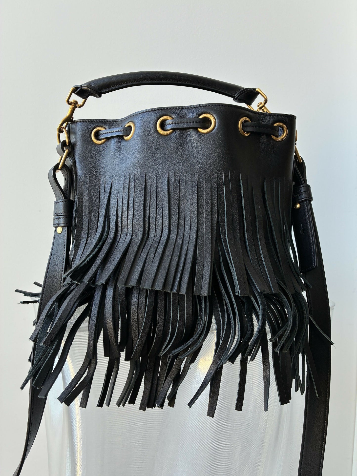 Saint Laurent Emmanuelle Fringe Bucket Bag