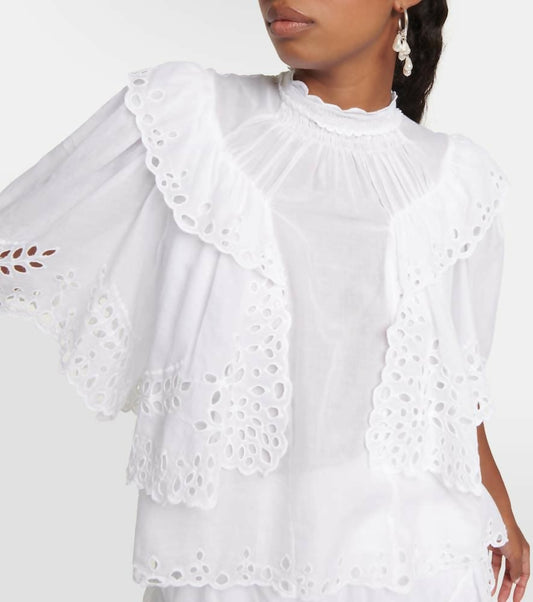 Marant Étoile Katia Ruffled Broderie-Anglaise Cotton Top