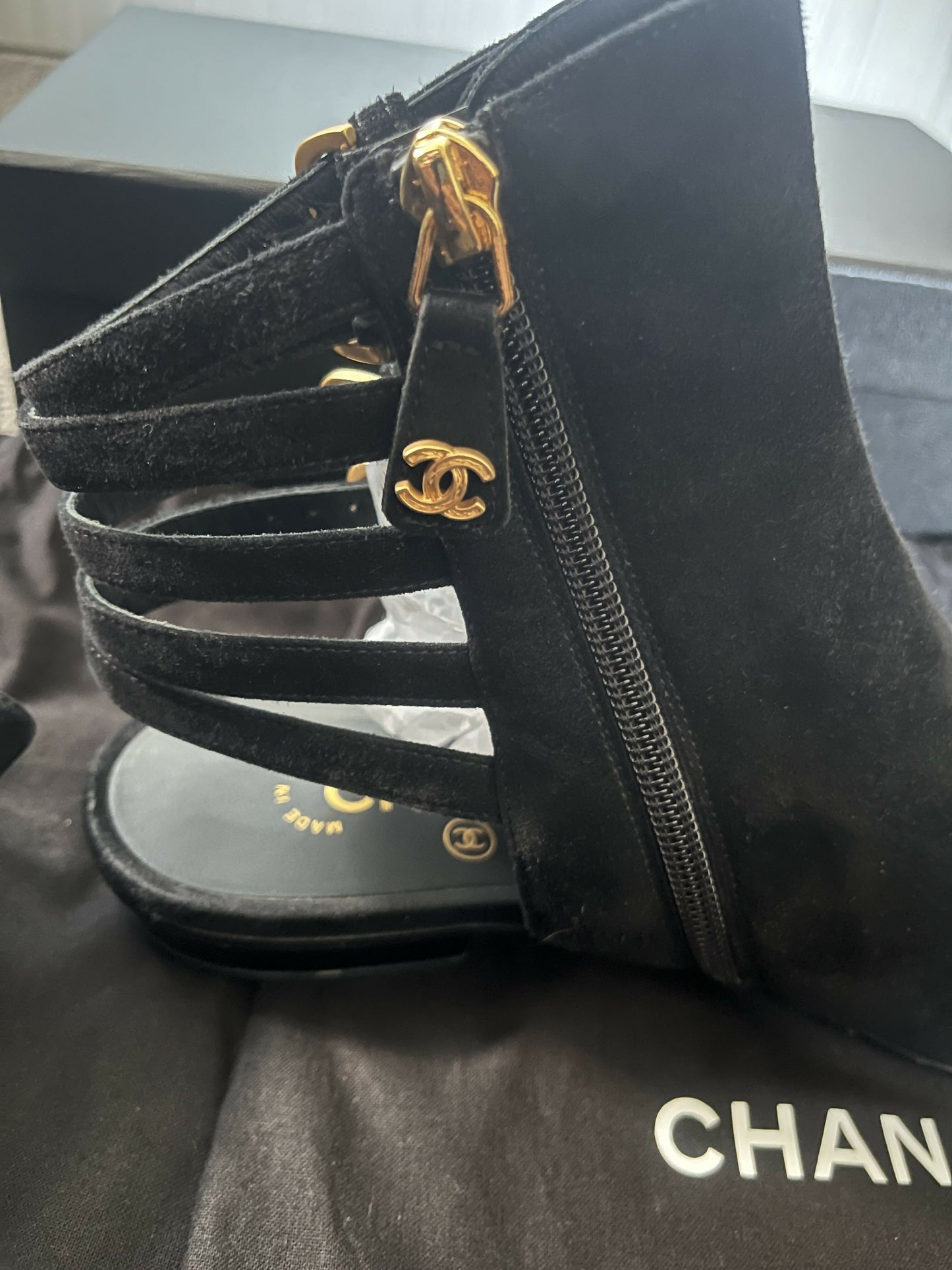 Chanel Strappy Ankle Boots - Full Set