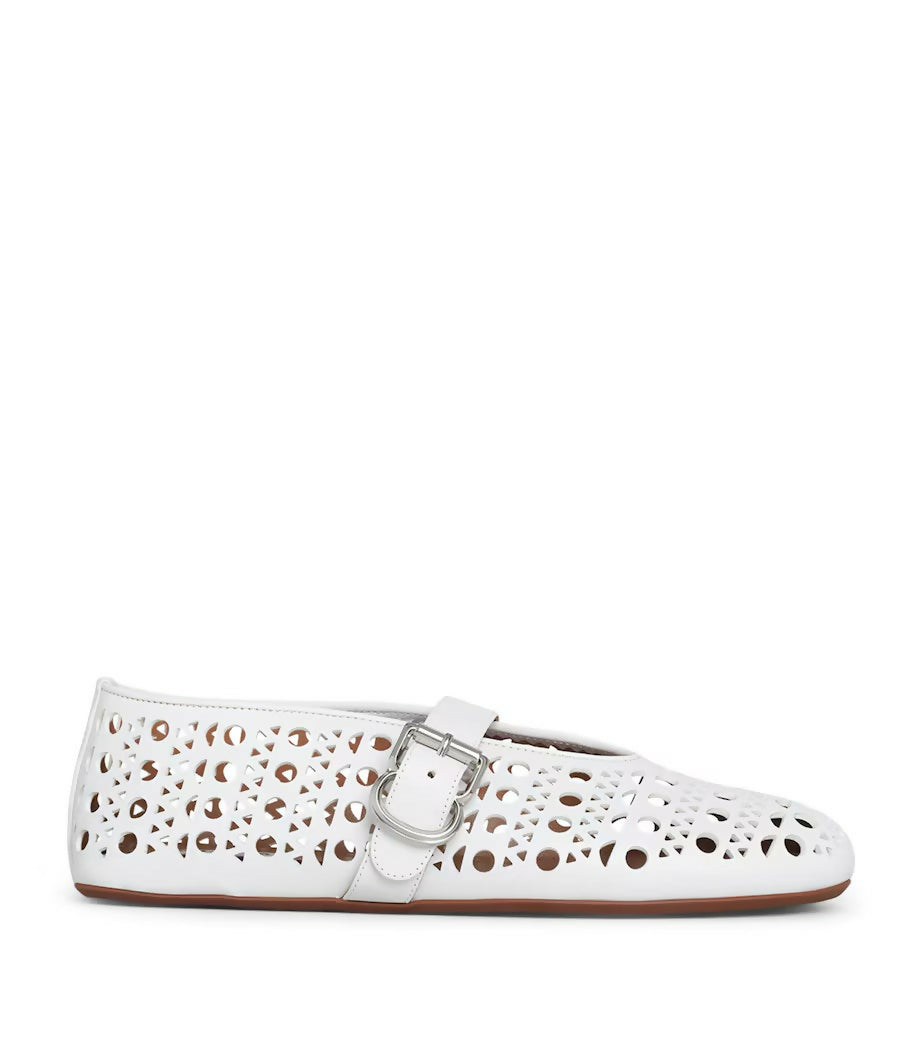 Alaïa Vienne Leather Mary Jane Flats