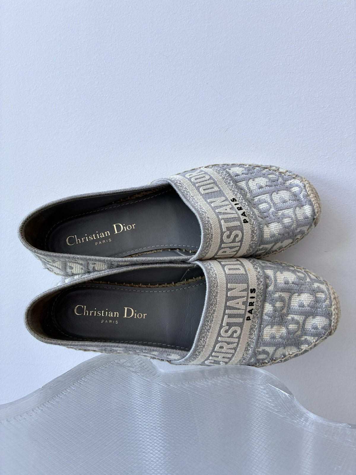 Christian Dior Oblique Granville Espadrille in Grey Stone