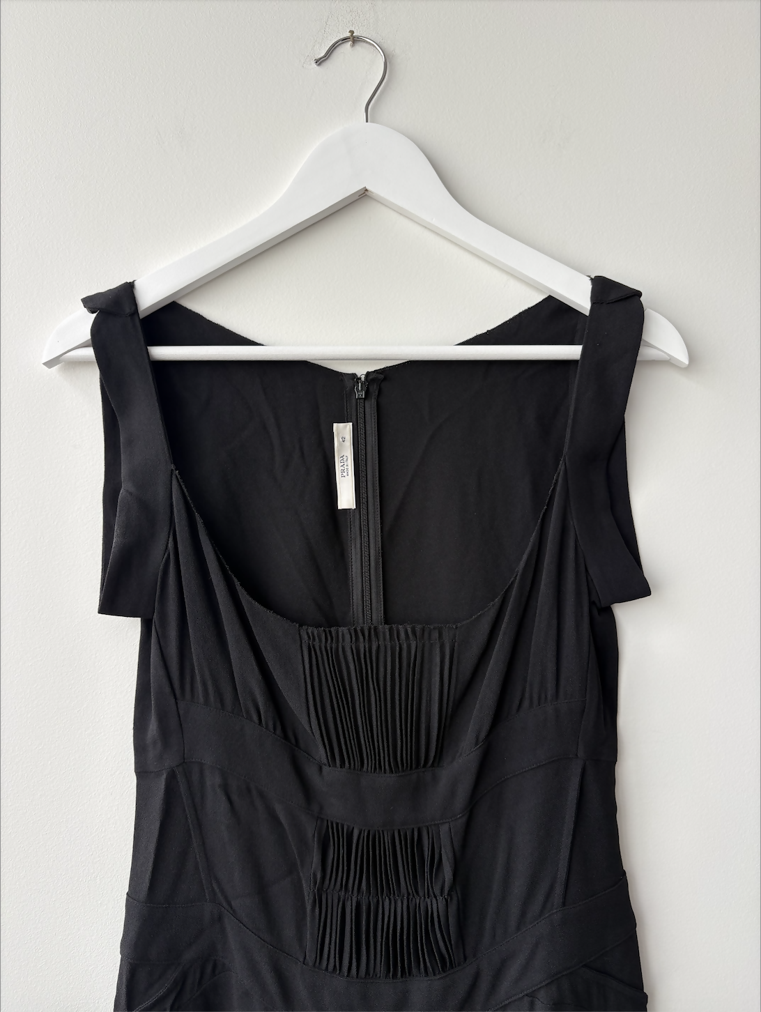 Prada - Black evening dress with pleated feature