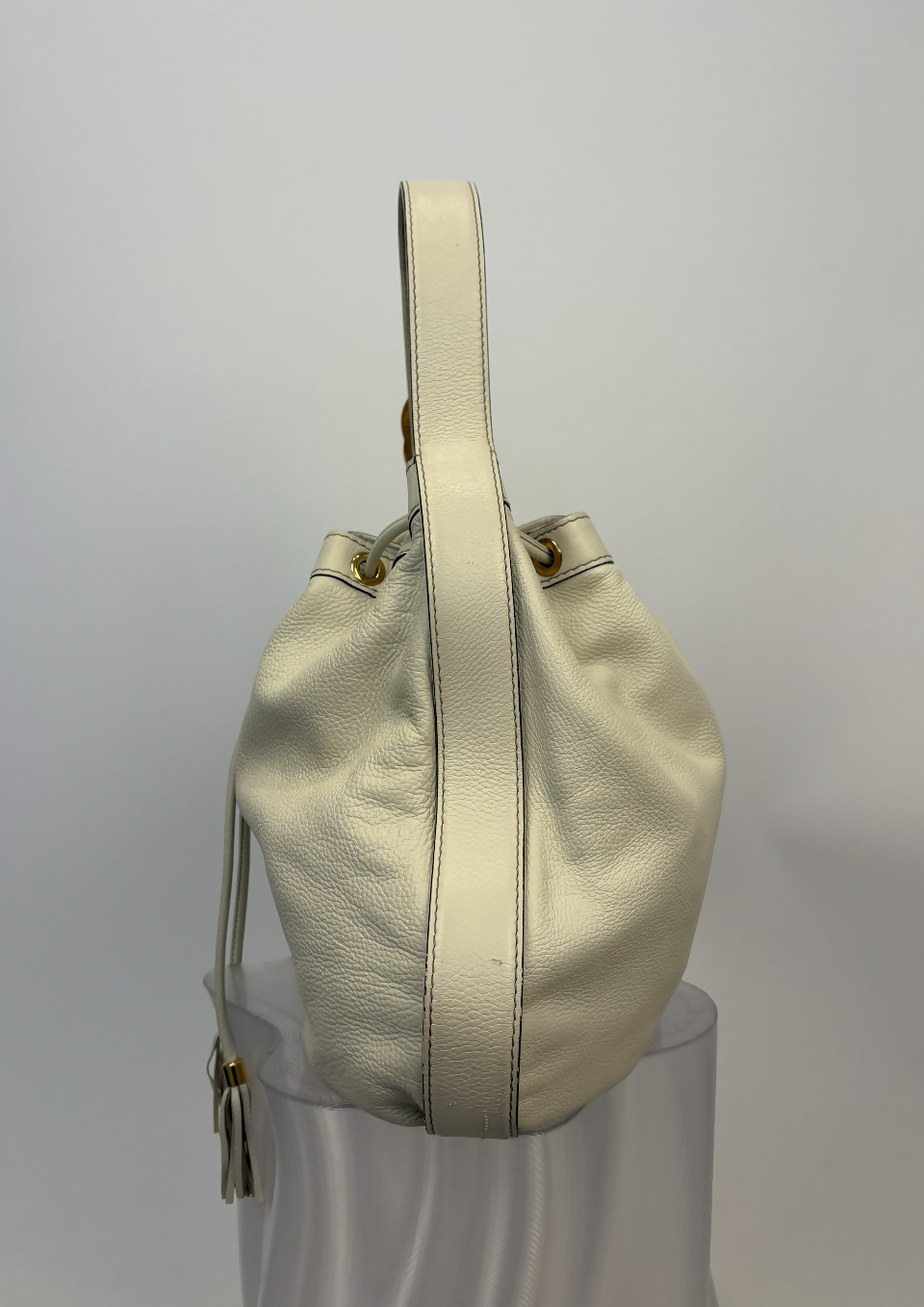 Gucci Interlocking Icon Tassel Hobo in Cream Leather