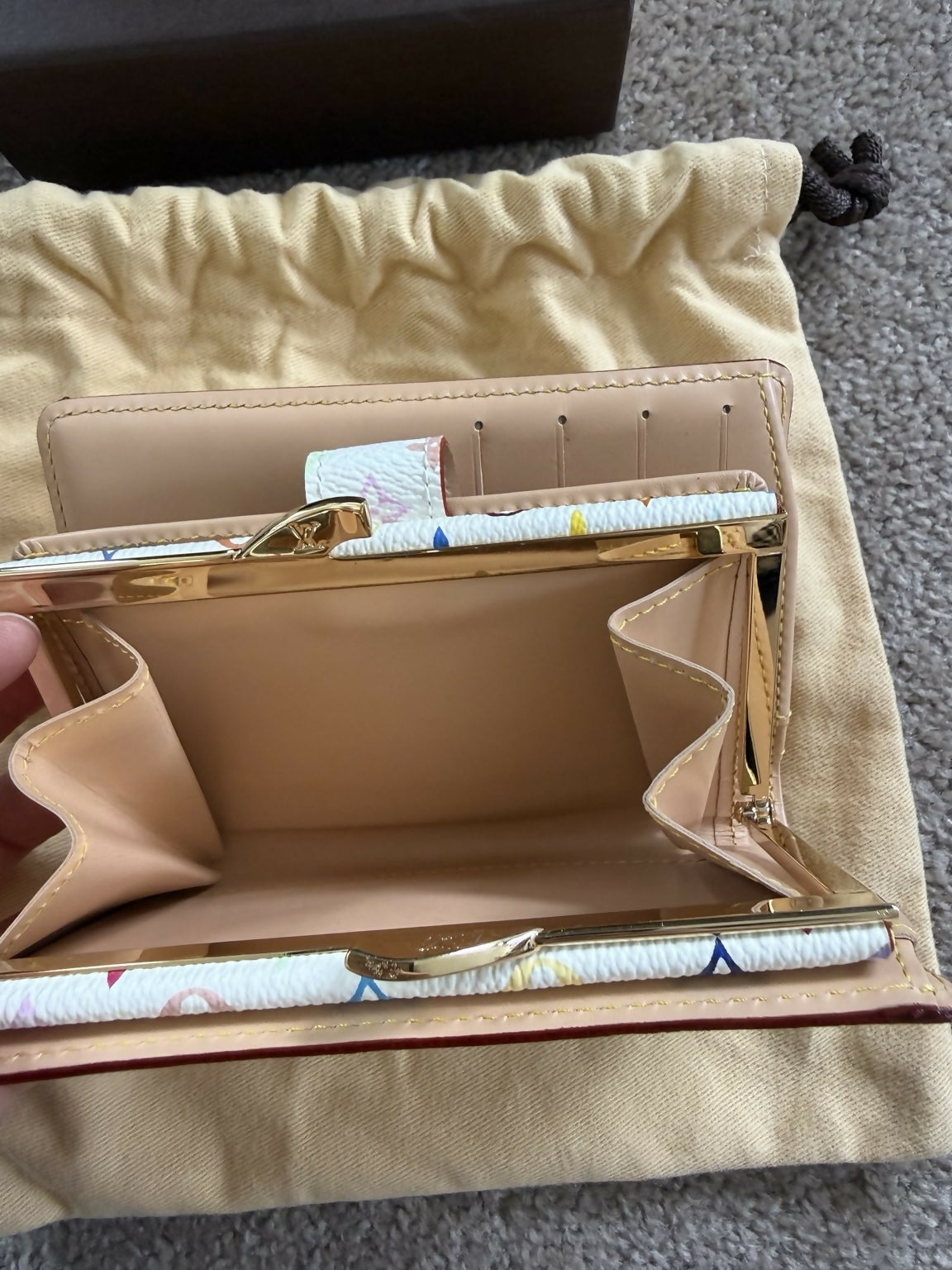 Louis Vuitton Takashi Murakami White Multicolore Wallet Card Holder Coin Purse