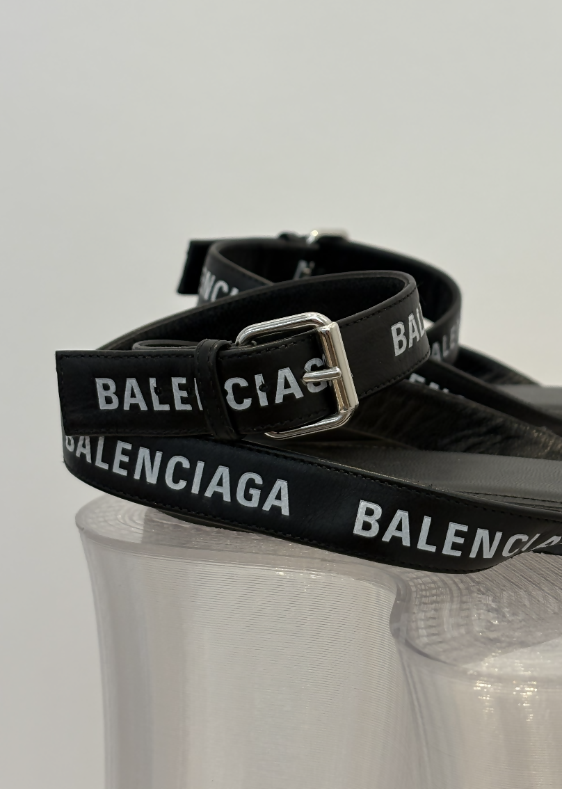 Balenciaga Strappy Black Logo Sandals