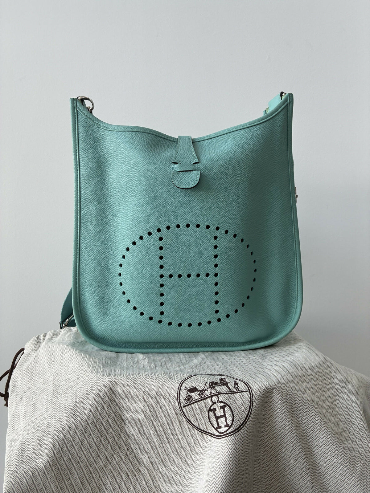 Hermès Evelyne PM 29 Bag, Blue Atoll Leather