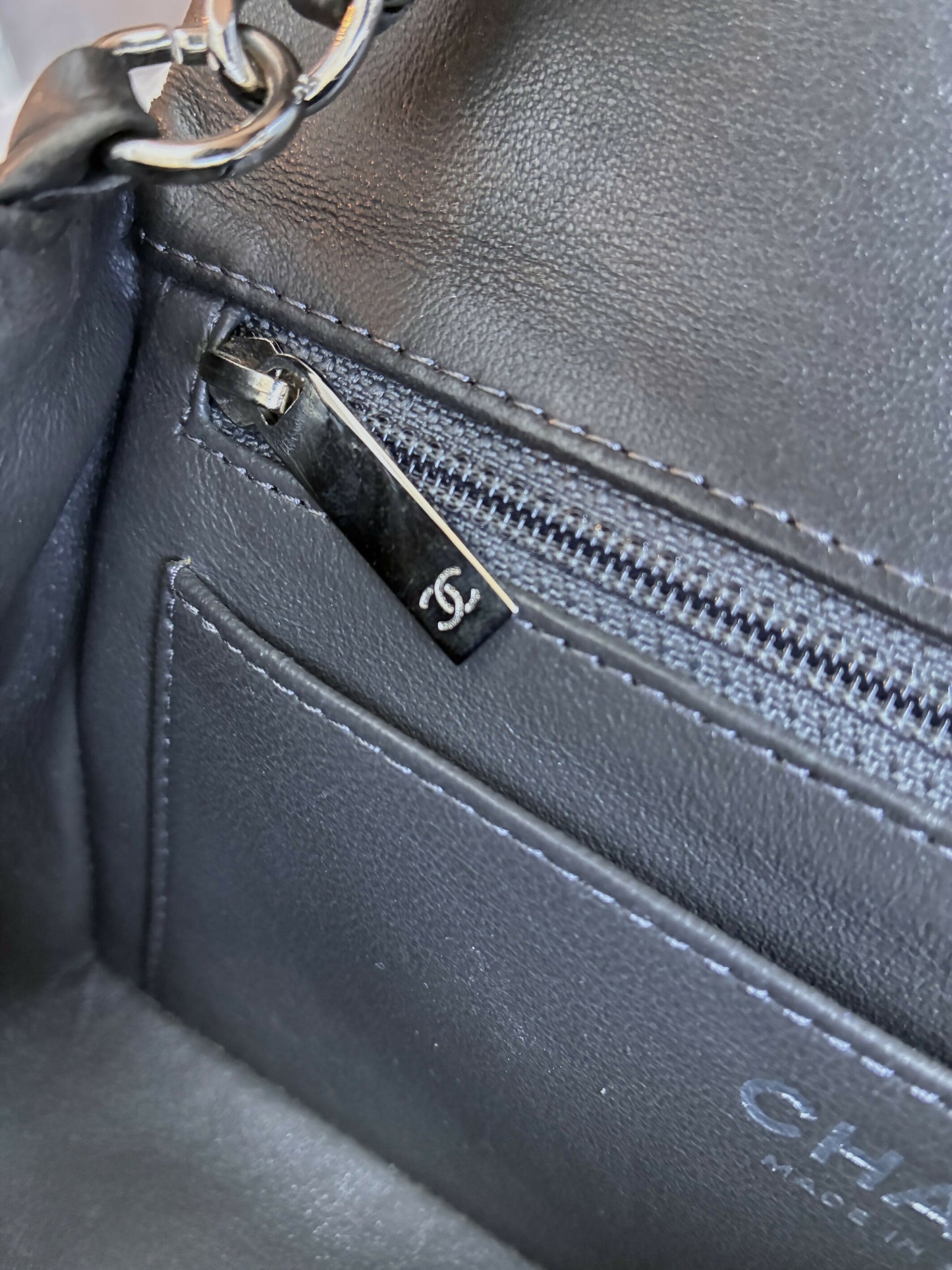 Chanel Mini Flap Bag in Dark Grey Lambskin